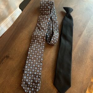 Brown and Black Patterned Ties Set